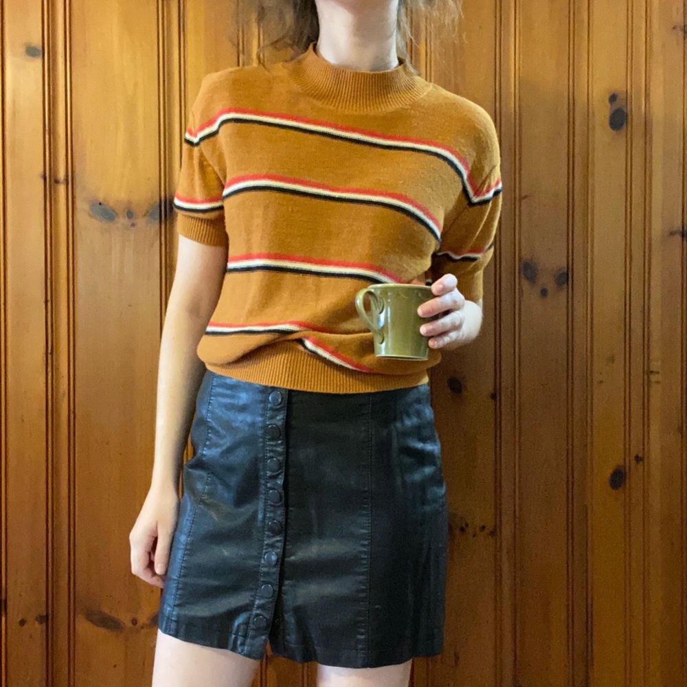 70s striped slouch sweater shirt